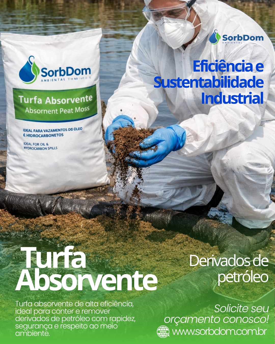 Turfa absorvente para derivados de petróleo: como funciona, aplicações e vantagens industriais